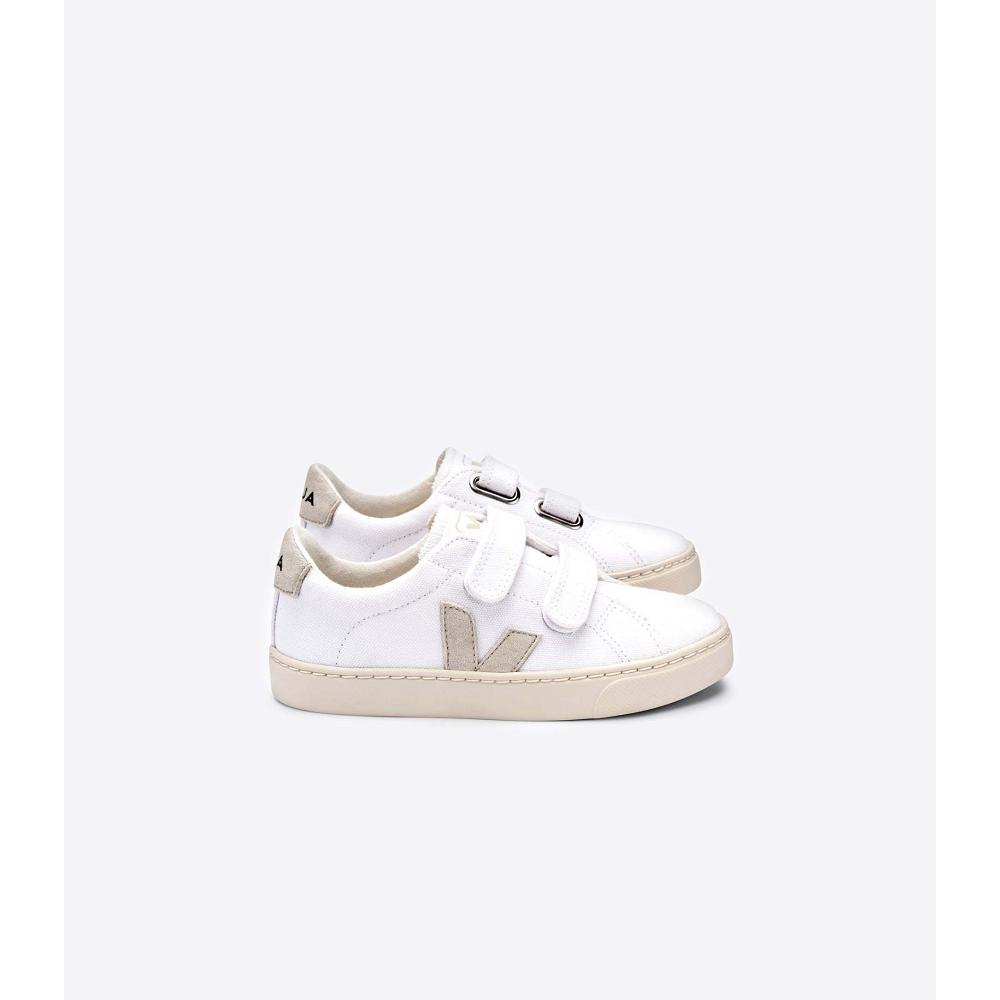 Veja ESPLAR CANVAS Kids\' Sneakers White/Beige | CA 818QMA